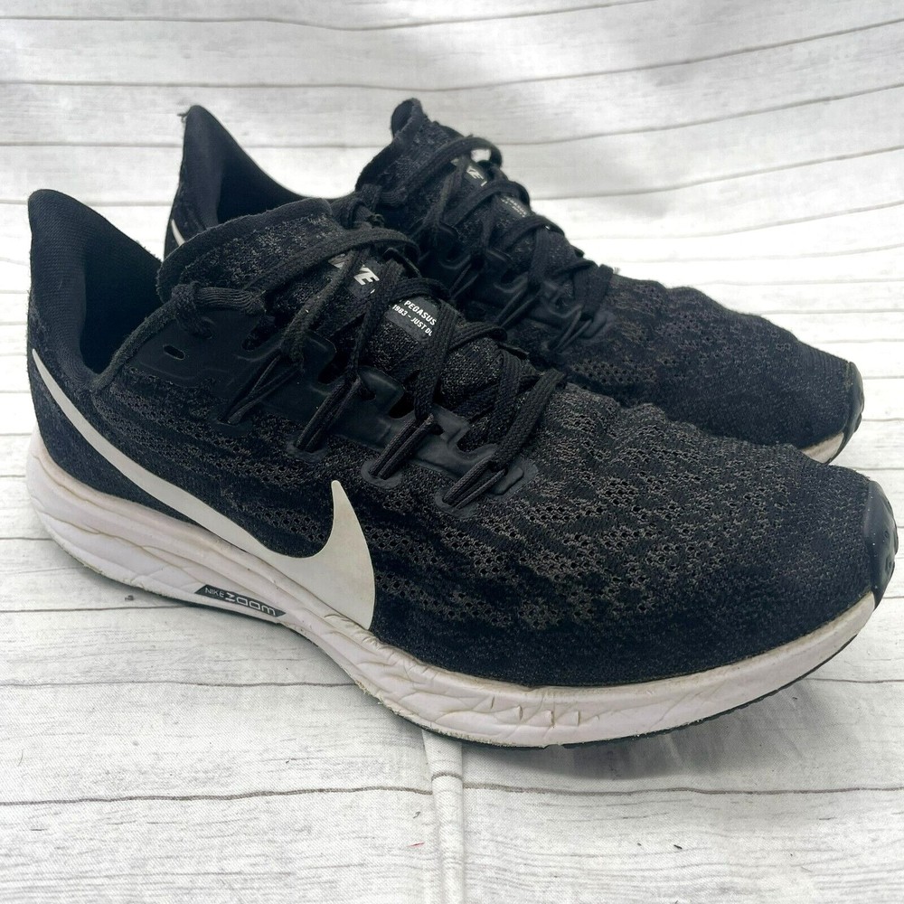 Nike Air Zoom Pegasus 36 Black White Running Shoes Men's Size 7 AQ2203-002